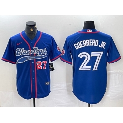 Men Toronto Blue Jays 27 Vladimir Guerrero Jr  Royal Cool Base Stitched Baseball Jersey 1