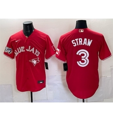 Men Toronto Blue Jays 3 Myles Straw Red 50 Seasons Patch Stitched Baseball Jersey Men Toronto Blue Jays 3 Myles Straw Red 50 Seasons Patch Stitched Baseball Jersey