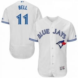 Mens Majestic Toronto Blue Jays 11 George Bell White Home Flex Base Authentic Collection MLB Jersey