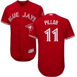 Mens Majestic Toronto Blue Jays 11 Kevin Pillar Scarlet Flexbase Authentic Collection Alternate MLB Jersey 