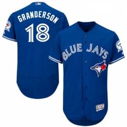 Mens Majestic Toronto Blue Jays 18 Curtis Granderson Royal Blue Alternate Flex Base Authentic Collection MLB Jersey