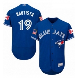 Mens Majestic Toronto Blue Jays 19 Jose Bautista Authentic Royal Blue Fashion Stars Stripes Flex Base Jerseys