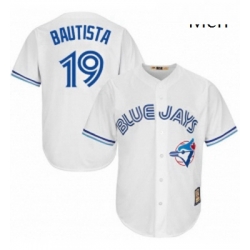 Mens Majestic Toronto Blue Jays 19 Jose Bautista Authentic White Cooperstown MLB Jersey