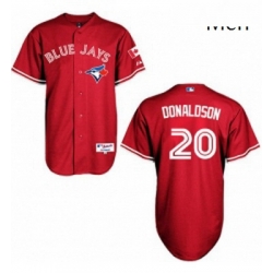 Mens Majestic Toronto Blue Jays 20 Josh Donaldson Replica Red Canada Day MLB Jersey