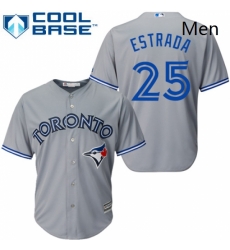 Mens Majestic Toronto Blue Jays 25 Marco Estrada Replica Grey Road MLB Jersey