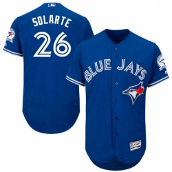 Mens Majestic Toronto Blue Jays 26 Yangervis Solarte Royal Blue Alternate Flex Base Authentic Collection MLB Jersey