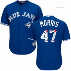 Mens Majestic Toronto Blue Jays 47 Jack Morris Authentic Blue Team Logo Fashion MLB Jersey 