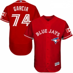 Mens Majestic Toronto Blue Jays 74 Jaime Garcia Scarlet Alternate Flex Base Authentic Collection MLB Jersey