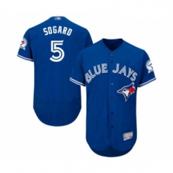 Mens Toronto Blue Jays 5 Eric Sogard Royal Blue Alternate Flex Base Authentic Collection Baseball Jersey