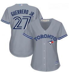 Blue Jays #27 Vladimir Guerrero Jr  Grey Road Women Stitched Baseball Jersey