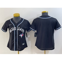 Women Toronto Blue Jays Blank 2026 Fashion Replica Black Out Stitched Baseball Jersey  