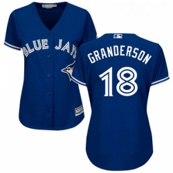 Womens Majestic Toronto Blue Jays 18 Curtis Granderson Authentic Blue Alternate MLB Jersey 