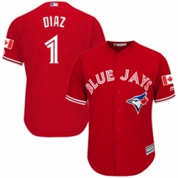 Youth Majestic Toronto Blue Jays 1 Aledmys Diaz Replica Scarlet Alternate MLB Jersey 