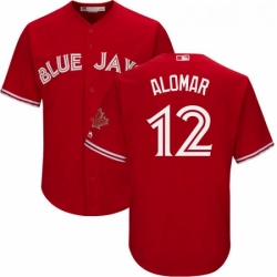 Youth Majestic Toronto Blue Jays 12 Roberto Alomar Authentic Scarlet Alternate MLB Jersey