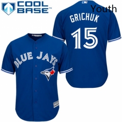 Youth Majestic Toronto Blue Jays 15 Randal Grichuk Authentic Blue Alternate MLB Jersey 