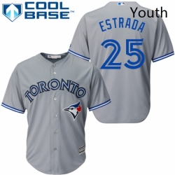 Youth Majestic Toronto Blue Jays 25 Marco Estrada Replica Grey Road MLB Jersey