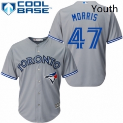 Youth Majestic Toronto Blue Jays 47 Jack Morris Replica Grey Road MLB Jersey 