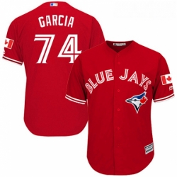 Youth Majestic Toronto Blue Jays 74 Jaime Garcia Authentic Scarlet Alternate MLB Jersey 