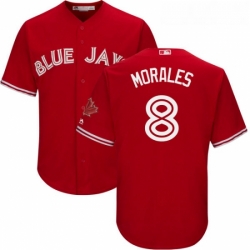 Youth Majestic Toronto Blue Jays 8 Kendrys Morales Replica Scarlet Alternate MLB Jersey