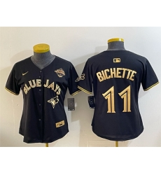 Youth Toronto Blue Jays 11 Bo Bichette Black Gold 2025 American League Champions Limited Stitched Baseball Jersey