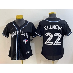 Youth Toronto Blue Jays  22 Ernie Clement 2026 Fashion Replica Black Out Stitched Baseball Jersey