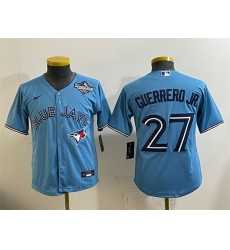 Youth Toronto Blue Jays 27 Vladimir Guerrero Jr Blue 2025 World Series Cool Base Stitched Baseball Jersey Youth Toronto Blue Jays 27 Vladimir Guerrero Jr Blue 2025 World Series Cool Base Stitched Baseball Jersey