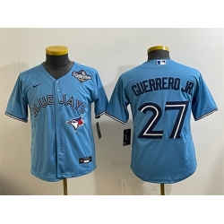 Youth Toronto Blue Jays 27 Vladimir Guerrero Jr  Blue 2025 World Series Cool Base Stitched Baseball Jersey