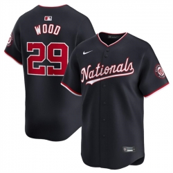 Men Washington Nationals 29 James Wood Navy 2024 Alternate Limited Stitched Baseball Jersey