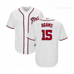 Mens Washington Nationals 15 Matt Adams Replica White Home Cool Base Baseball Jersey 