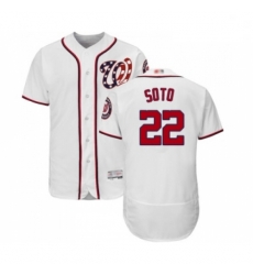 Mens Washington Nationals 22 Juan Soto White Home Flex Base Authentic Collection Baseball Jersey