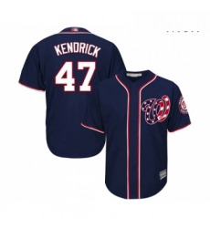 Mens Washington Nationals 47 Howie Kendrick Replica Navy Blue Alternate 2 Cool Base Baseball Jersey 