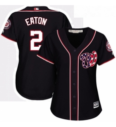 Womens Majestic Washington Nationals 2 Adam Eaton Authentic Navy Blue Alternate 2 Cool Base MLB Jersey