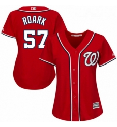 Womens Majestic Washington Nationals 57 Tanner Roark Replica Red Alternate 1 Cool Base MLB Jersey 