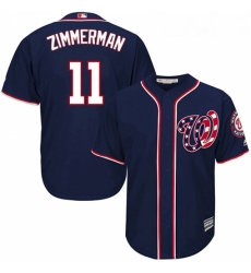 Youth Majestic Washington Nationals 11 Ryan Zimmerman Authentic Navy Blue Alternate 2 Cool Base MLB Jersey