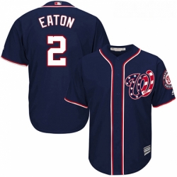 Youth Majestic Washington Nationals 2 Adam Eaton Authentic Navy Blue Alternate 2 Cool Base MLB Jersey