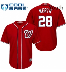 Youth Majestic Washington Nationals 28 Jayson Werth Authentic Red Alternate 1 Cool Base MLB Jersey