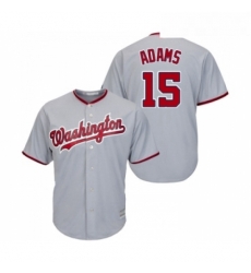 Youth Washington Nationals 15 Matt Adams Replica Grey Road Cool Base Baseball Jersey 