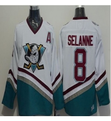 Anaheim Ducks #8 Teemu Selanne White CCM Throwback Stitched NHL Jersey