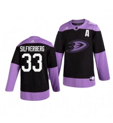 Ducks 33 Jakob Silfverberg Black Purple Hockey Fights Cancer Adidas Jersey