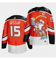 Men Anaheim Ducks 15 Ryan Getzlaf 2020 21 Orange Reverse Retro Stitched jersey