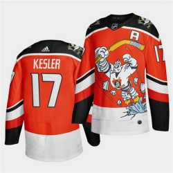 Men Anaheim Ducks 17 Ryan Kesler 2020 21 Orange Reverse Retro Stitched jersey