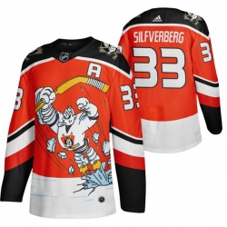 Men Anaheim Ducks 33 Jakob Silfverberg Red Adidas 2020 21 Reverse Retro Alternate NHL Jersey