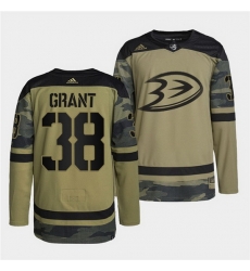 Men Anaheim Ducks 38 Derek Grant 2022 Camo Military Appreciation Night Stitched jersey