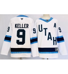 Men Utah Hockey Club 9 Clayton Keller White Stitched Jersey