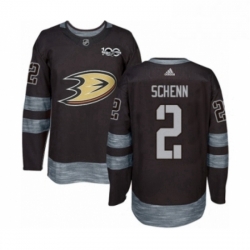 Mens Adidas Anaheim Ducks 2 Luke Schenn Authentic Black 1917 2017 100th Anniversary NHL Jersey 