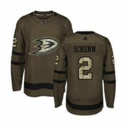 Mens Adidas Anaheim Ducks 2 Luke Schenn Authentic Green Salute to Service NHL Jersey 