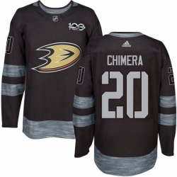 Mens Adidas Anaheim Ducks 20 Jason Chimera Authentic Black 1917 2017 100th Anniversary NHL Jersey 