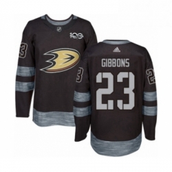 Mens Adidas Anaheim Ducks 23 Brian Gibbons Authentic Black 1917 2017 100th Anniversary NHL Jersey 