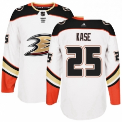 Mens Adidas Anaheim Ducks 25 Ondrej Kase Authentic White Away NHL Jersey 