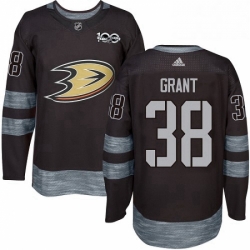 Mens Adidas Anaheim Ducks 38 Derek Grant Premier Black 1917 2017 100th Anniversary NHL Jersey 